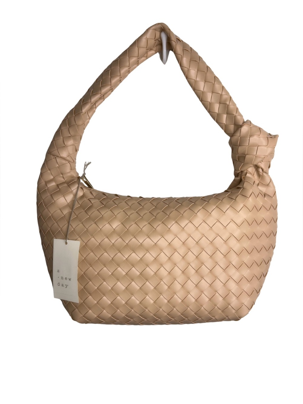 A New Day Woven Slouchy Shoulder Handbag NWT One Size in Beige